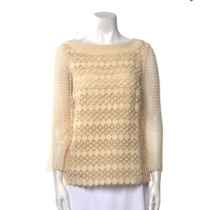 Tory Burch Ivory Crochet Lace Top Size 2